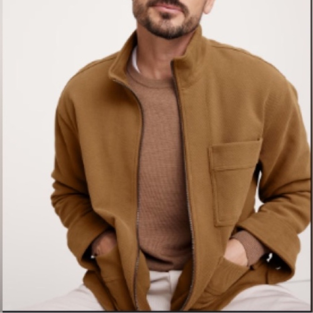 Banana Republic Men’s Ponte Zip Up Chore Coat Jacket Hazel Gaze Medium - Picture 3 of 14